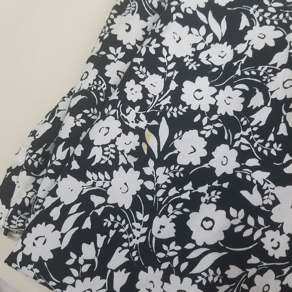 Ann Taylor Black White Floral Print Fit Flare Dress 12 Spaghetti Straps a-line - Picture 5 of 8
